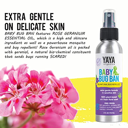 YAYA ORGANICS BABY BUG BAN – All-Natural, Proven Effective Repellent for Babi...