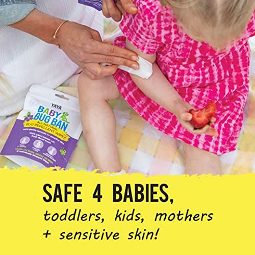 YAYA ORGANICS Baby Bug Ban Spray + Wipe Bundle - All-Natural Repellent Made w...