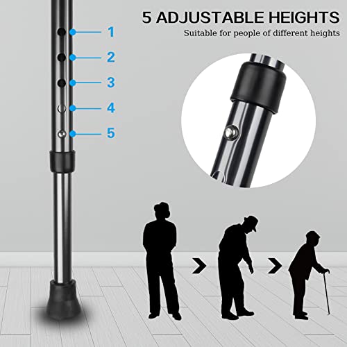 Hold 440 lbs Cane with Seat Combo Aluminum Alloy Portable LED Folding Walking...