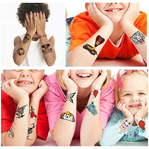 Yazhiji 36 Sheets Temporary Tattoos for Kids Boys Girls Adults Great Party Fa...