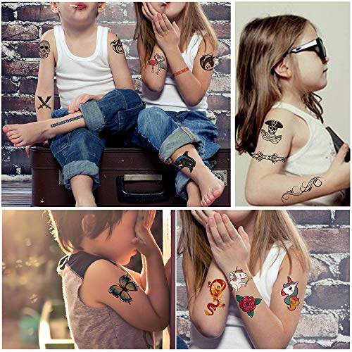 Yazhiji 36 Sheets Temporary Tattoos for Kids Boys Girls Adults Great Party Fa...