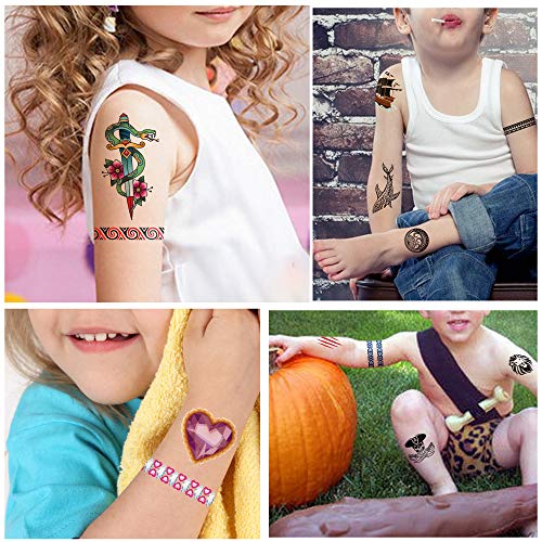 Yazhiji 36 Sheets Temporary Tattoos for Kids Boys Girls Adults Great Party Fa...