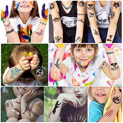Yazhiji 36 Sheets Temporary Tattoos for Kids Boys Girls Adults Great Party Fa...