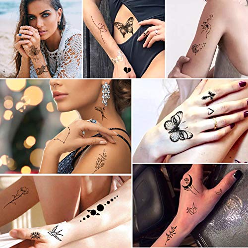 Yazhiji 49 sheets large sexy flowers collection waterproof temporary tattoos ...