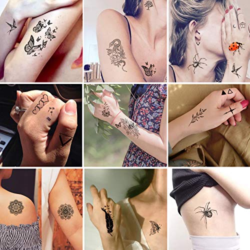 Yazhiji 49 sheets large sexy flowers collection waterproof temporary tattoos ...