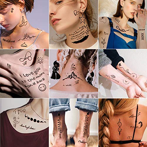 Yazhiji Tiny Temporary Tattoos - 60 Sheets Waterproof Fake Tattoo Flowers Sta...