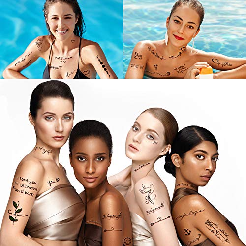 Yazhiji Tiny Temporary Tattoos - 60 Sheets Waterproof Fake Tattoo Flowers Sta...