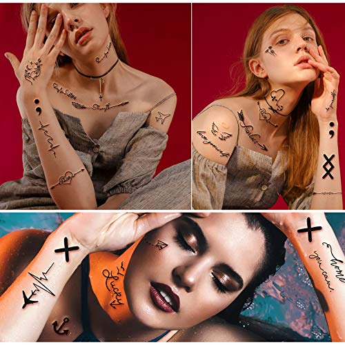 Yazhiji Tiny Temporary Tattoos - 60 Sheets Waterproof Fake Tattoo Flowers Sta...