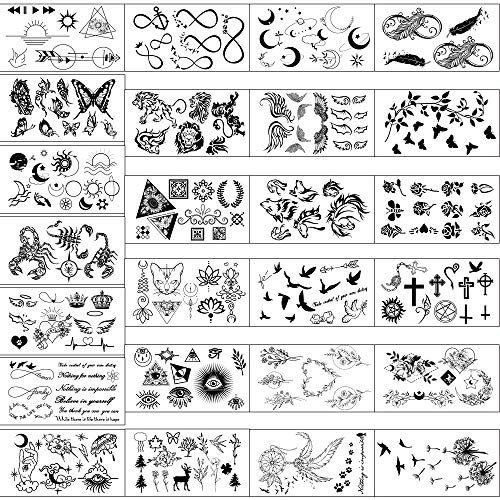 Yazhiji Tiny Waterproof Temporary Tattoos - 60 Sheets, Moon Stars Constellati...