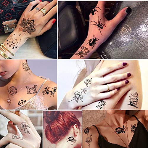 Yazhiji Waterproof Temporary Tattoos - 60 Sheets Tiny Fake Tattoo, Flowers Cr...