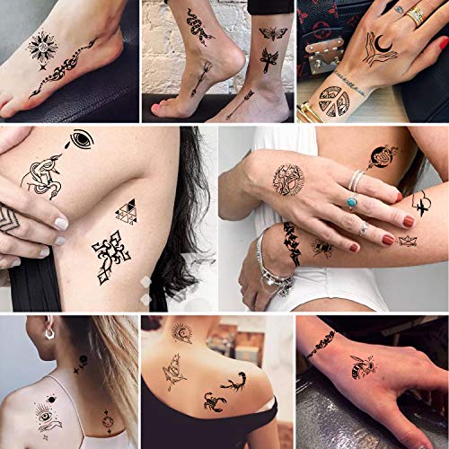 Yazhiji Waterproof Temporary Tattoos - 60 Sheets Tiny Fake Tattoo, Flowers Cr...