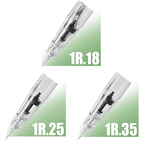 20Pcs Permanent Makeup Needles 1R/1P Tattoo Machine PMU Pen Cartridge Needle ...