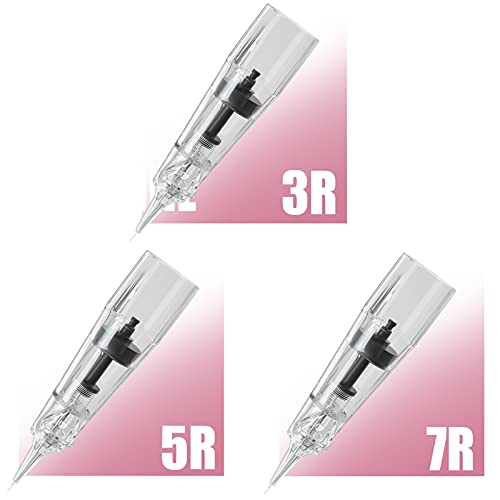 20Pcs Permanent Makeup Needles 1R/1P Tattoo Machine PMU Pen Cartridge Needle ...