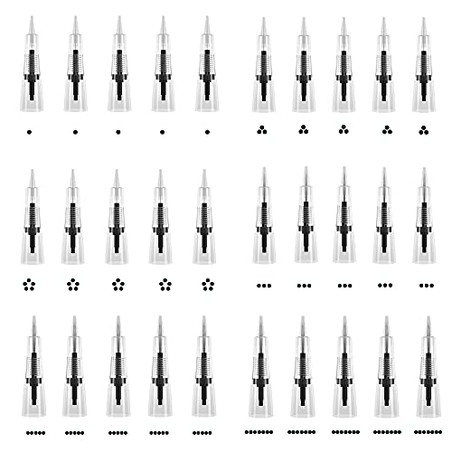 Assorted Permanent Makeup Needles 30pcs PMU Machine Pen Cartridge Needles for...