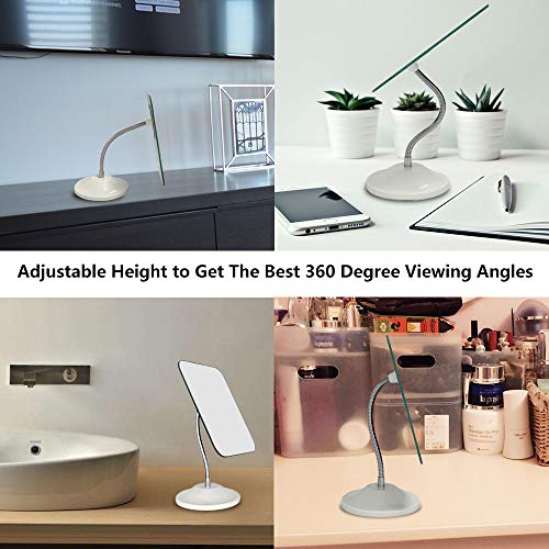 YEAKE Adjustable Flexible Gooseneck Makeup Mirror,360°Rotation Folding Portab...