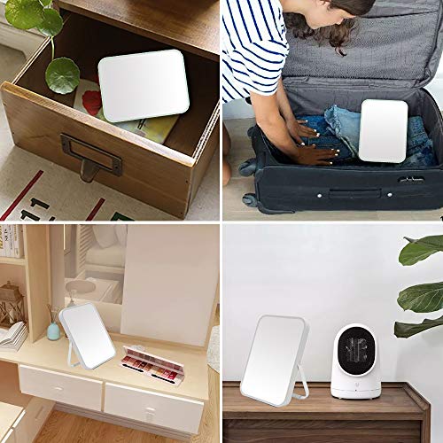 YEAKE Table Desk Vanity Makeup Mirror,8-Inch Portable Folding Mirror with Met...