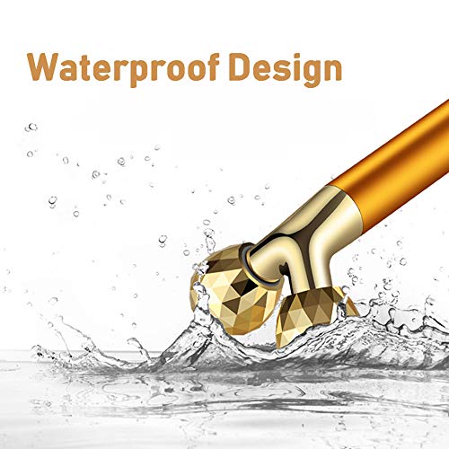 2 in 1 Face Massager Golden Facial Electric 3D Roller and T Shape Arm Eye Nos...