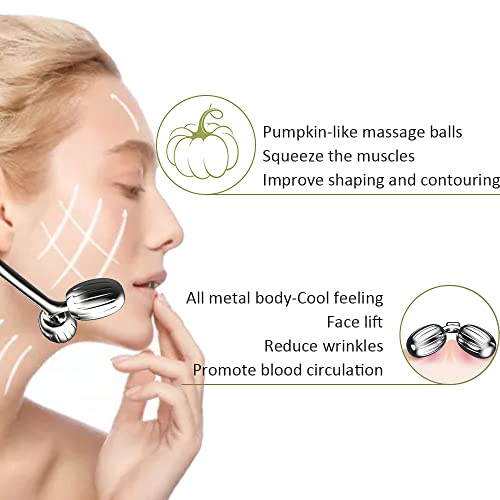 Face Massager, Metal Face Roller Gua Sha Massage Tool for Face Neck Eye Body ...