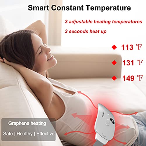 Portable Cordless Heating Pad for Cramps, Electric Waist Belt Device, Fast He...