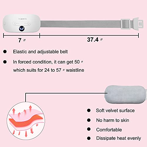 Portable Cordless Heating Pad for Cramps, Electric Waist Belt Device, Fast He...