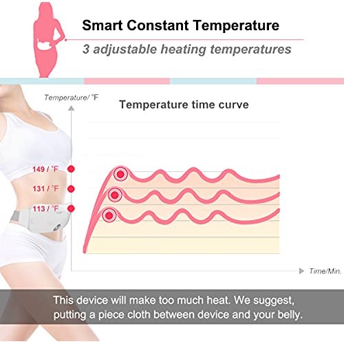 Portable Cordless Heating Pad for Cramps, Electric Waist Belt Device, Fast He...