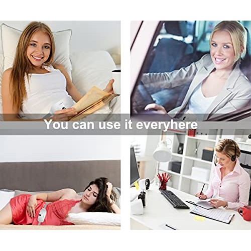 Portable Cordless Heating Pad for Cramps, Electric Waist Belt Device, Fast He...