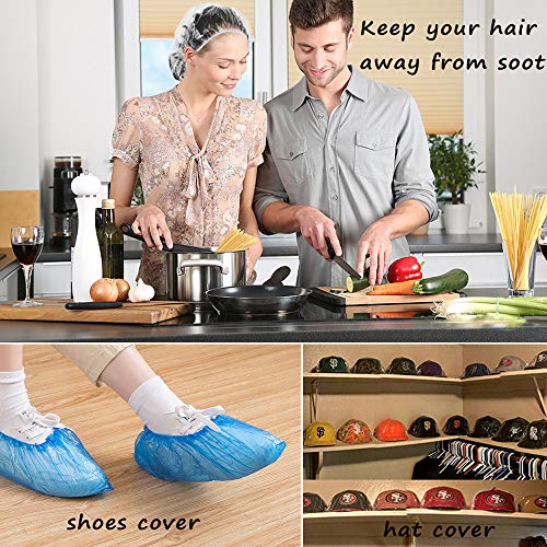 100+10 Shower Caps Disposable, Clear Shower Caps for Women Waterproof Plastic...