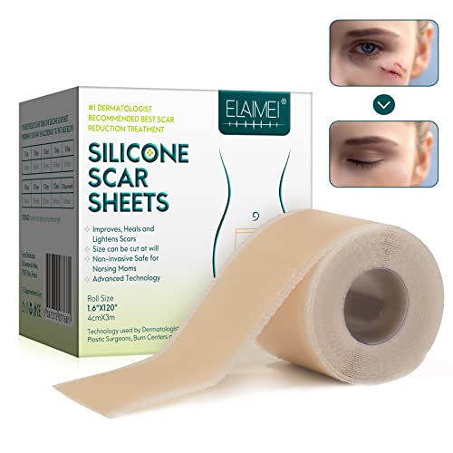 Silicone Scar Sheets (1.6 x 120 Inch), Medical Grade Silicone Scar Tape for S...