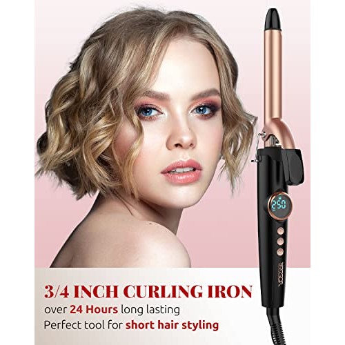 Curling Iron for Short Hair 3/4, Short Hair Curling Iron Women Curling Iron w...