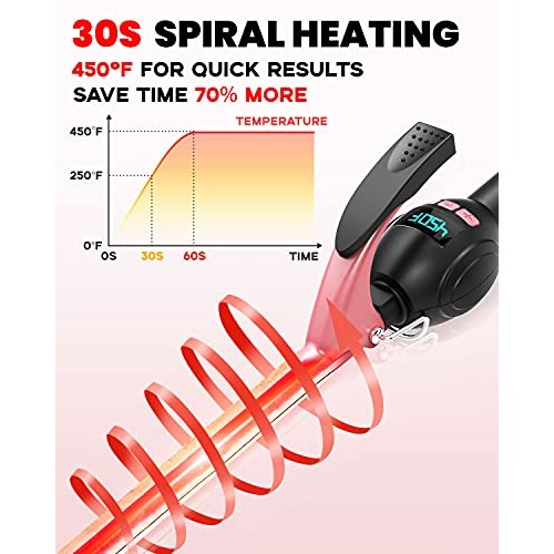 YEEGOR Small Curling Iron for Short Hair 3/8 Inch, Thin Short Hair Curling Ir...