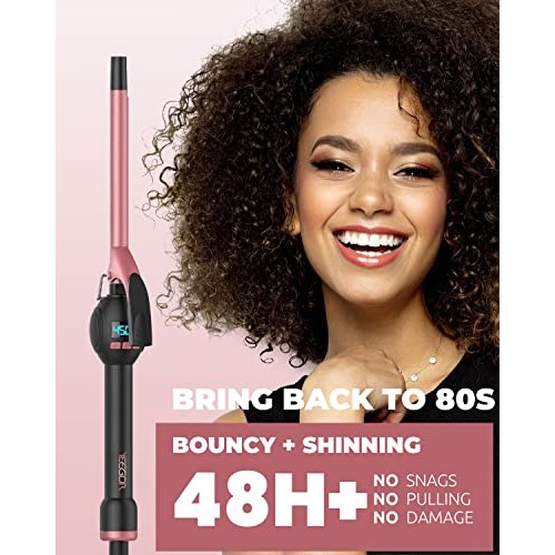 YEEGOR Small Curling Iron for Short Hair 3/8 Inch, Thin Short Hair Curling Ir...