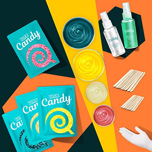 Waxing Kit for Hair Removal Home Wax Warmer with 4 Bags Hard Wax Beans 20 Wax...