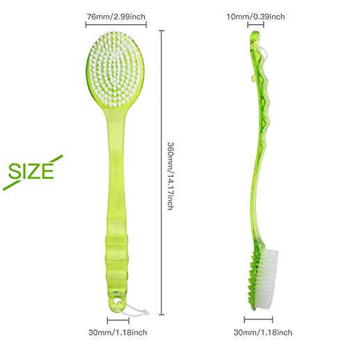 YEEPSYS Bath Brush with Bristles, Long Handle for Exfoliating Back, Body, and...