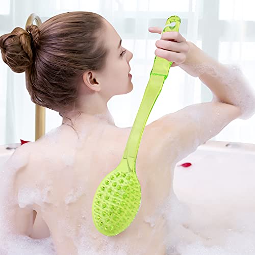 YEEPSYS Bath Brush with Bristles, Long Handle for Exfoliating Back, Body, and...