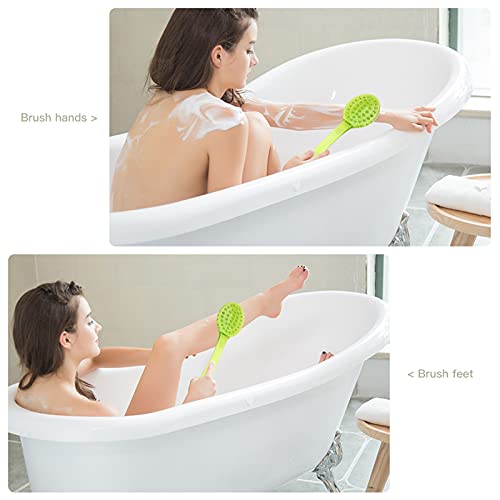 YEEPSYS Bath Brush with Bristles, Long Handle for Exfoliating Back, Body, and...