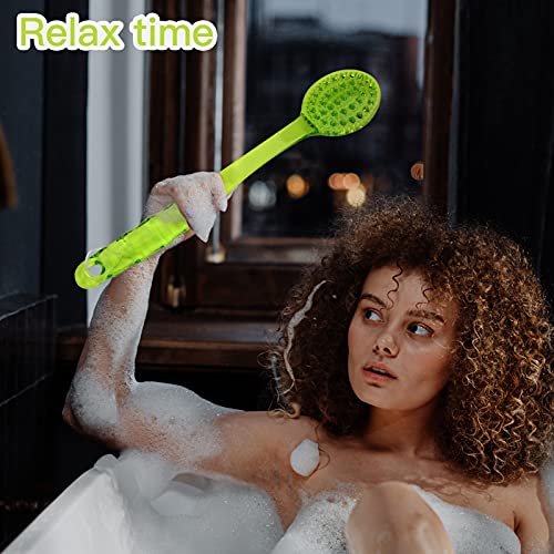 YEEPSYS Bath Brush with Bristles, Long Handle for Exfoliating Back, Body, and...
