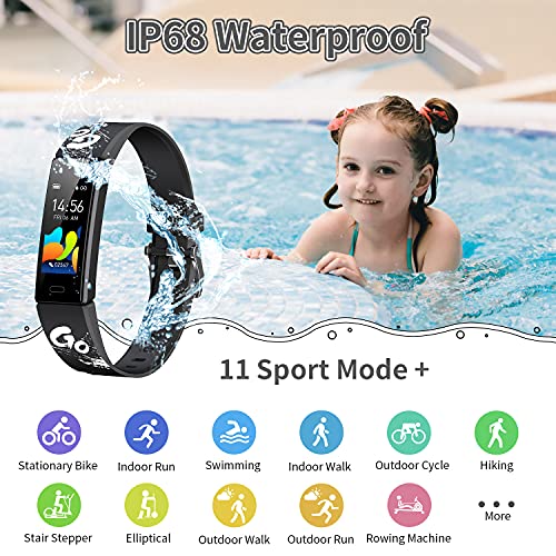 YEGKGO Kids Fitness Tracker for Girls and Boys Ages 5-16, IP68 Waterproof Kid...