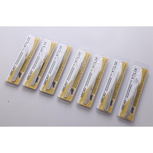 Yelix Precision Stainless Steel Tweezers for Eyelash Extensions Beauty Eyebro...