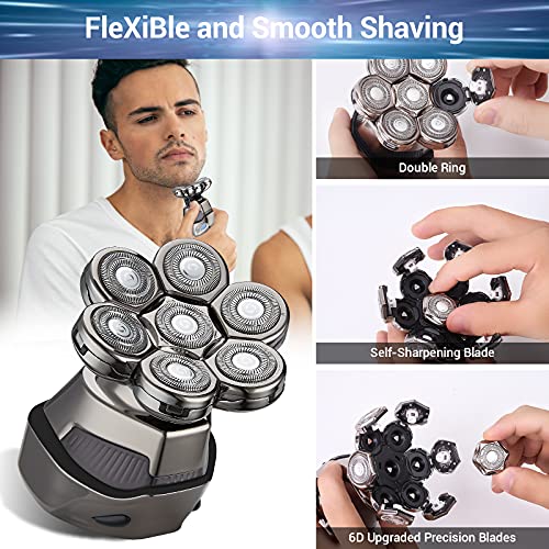 YEMIUGO Head Shavers for Bald Men, 9 in 1 Multifunction Electric Shaver & Gro...