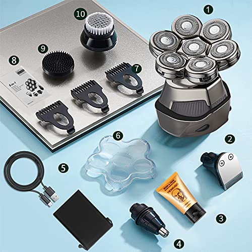 YEMIUGO Head Shavers for Bald Men, 9 in 1 Multifunction Electric Shaver & Gro...