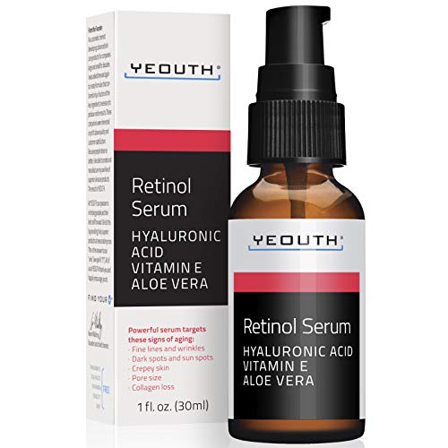 YEOUTH Retinol Serum 2.5% for Face Anti-Aging Retinol Serum with Hyaluronic A...