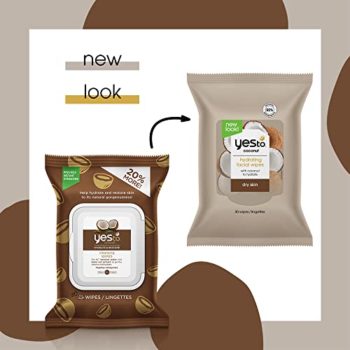 Yes To Coconut Hydrate & Restore Cleansing Facial Wipes for Very Dry Skin, 30...