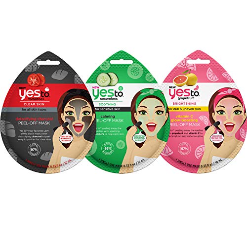 Yes To Variety Peel-off Masks (detoxifying Charcoal + Calming Cucumbers + Bri...