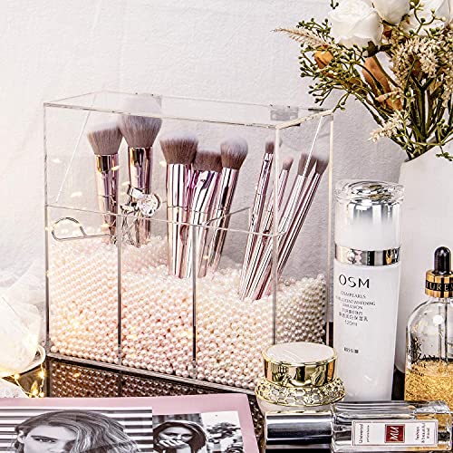 Acrylic Makeup Brush Holder, Acrylic Makeup Brush Organizer For Vanity, Cosme...