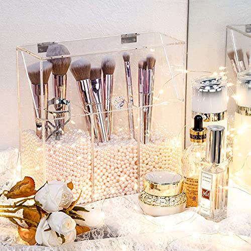 Acrylic Makeup Brush Holder, Acrylic Makeup Brush Organizer For Vanity, Cosme...
