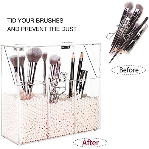 Acrylic Makeup Brush Holder, Acrylic Makeup Brush Organizer For Vanity, Cosme...