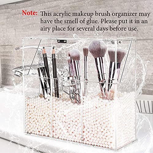 Acrylic Makeup Brush Holder, Acrylic Makeup Brush Organizer For Vanity, Cosme...