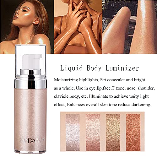Yeweian Face Body Luminizer, Liquid Highlighter Makeup, Face Body Shimmer Glo...