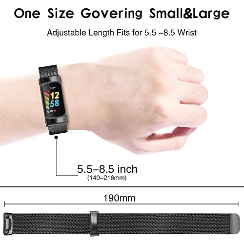 Metal Replacement Bands for Fitbit Charge 5 Advanced Fitness & Health Tracker...
