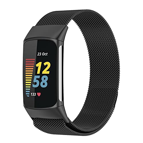 Metal Replacement Bands for Fitbit Charge 5 Advanced Fitness & Health Tracker...